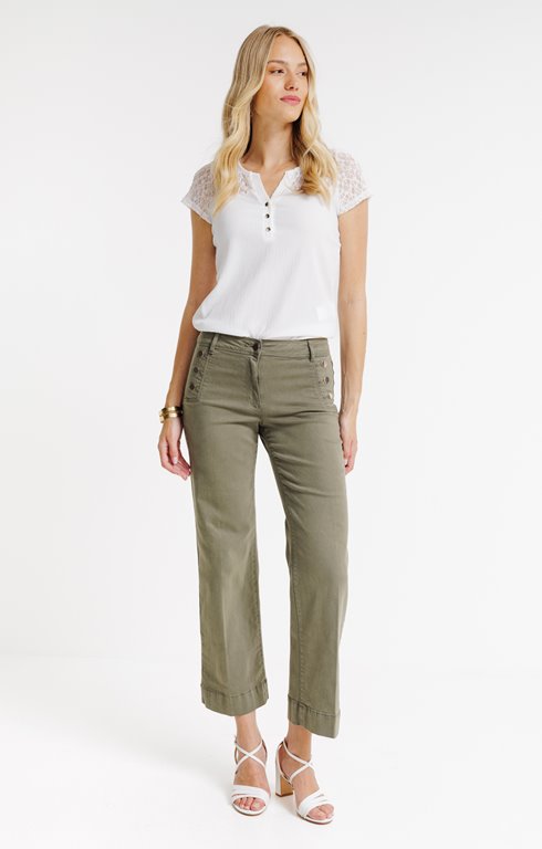 Pantalon à pont coupe large