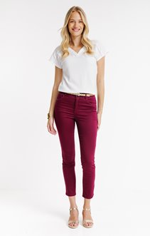 Pantalon 7/8 coupe slim avec ceinture