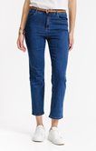 Jean 7/8 coupe droite avec ceinture