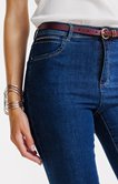 Jean 7/8 coupe droite avec ceinture