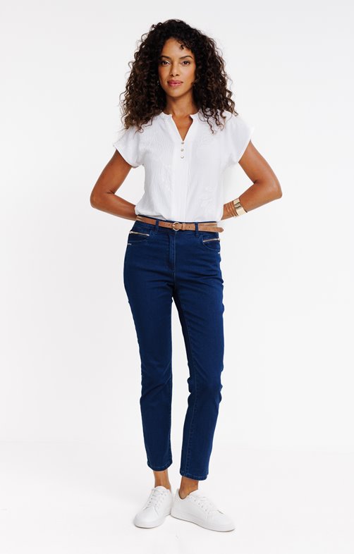 Jean 7/8 coupe slim avec ceinture