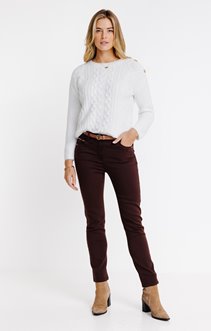 Pantalon 7/8 coupe slim avec ceinture