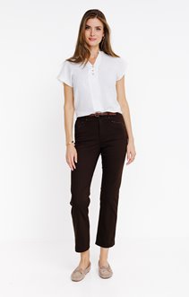Pantalon 7/8 coupe droite avec ceinture
