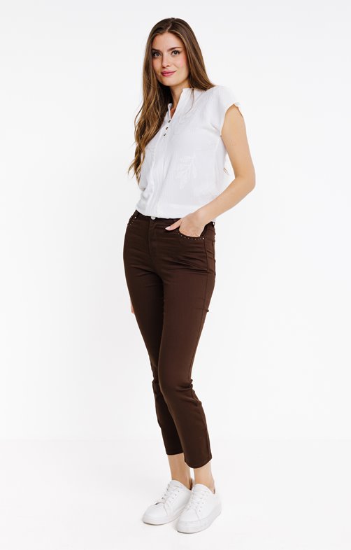 Pantalon 7/8 coupe slim