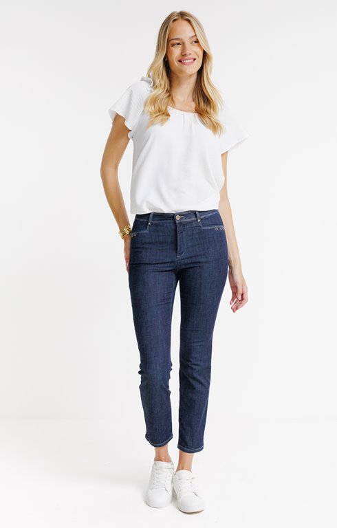 Jean 7/8 coupe slim avec strass