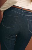 Jean 7/8 coupe droite avec ceinture