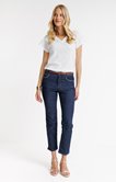 Jean 7/8 coupe droite avec ceinture