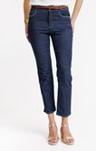 Jean 7/8 coupe droite avec ceinture