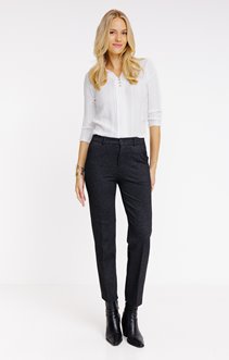 Pantalon 7/8 maille chinée coupe droite