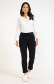 Pantalon jogging en maille velours