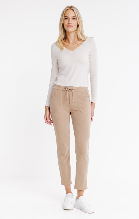 Pantalon jogging en maille velours
