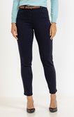 Pantalon stretch droit piping lurex