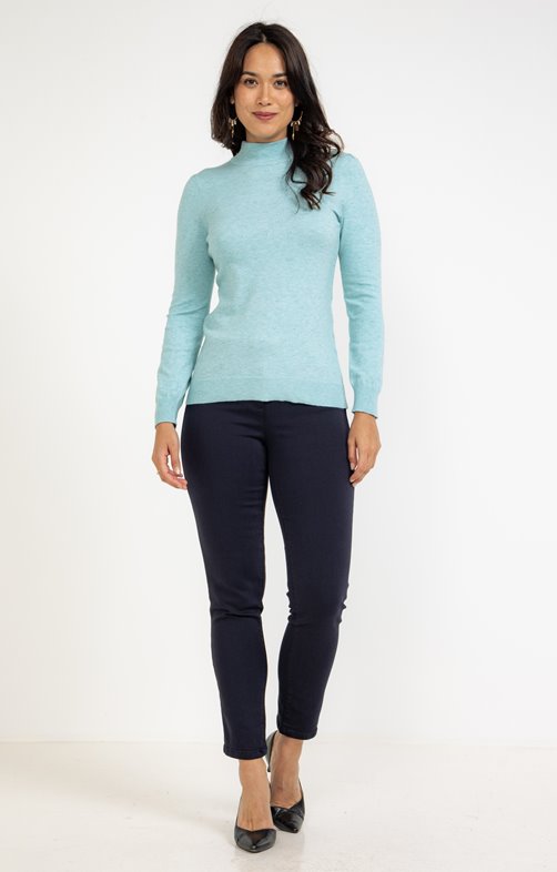 Pantalon stretch droit piping lurex