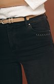 Jean gris coupe slim avec ceinture