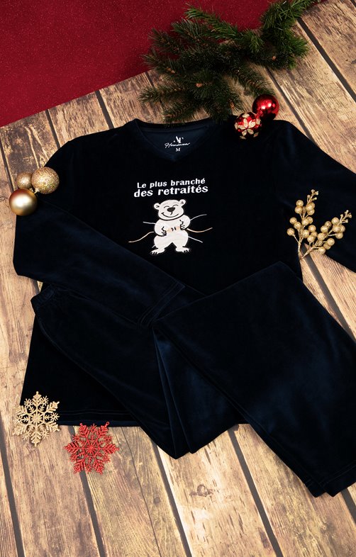 Pyjama long velours Retraite