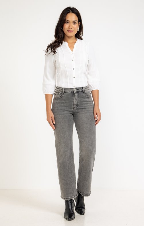 Jean gris coupe large