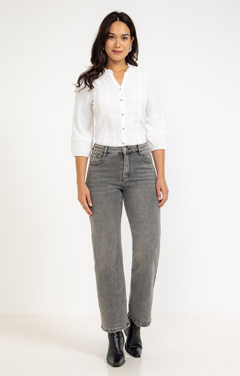 Jean gris coupe large