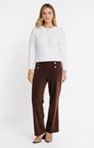 Tregging en maille velours coupe large