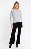 Tregging en maille velours coupe large