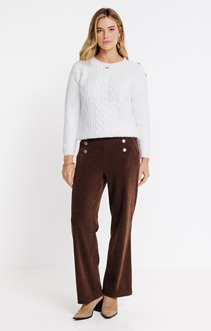 Tregging en maille velours coupe large