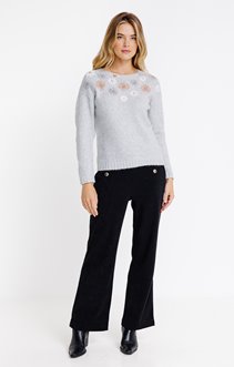 Tregging en maille velours coupe large