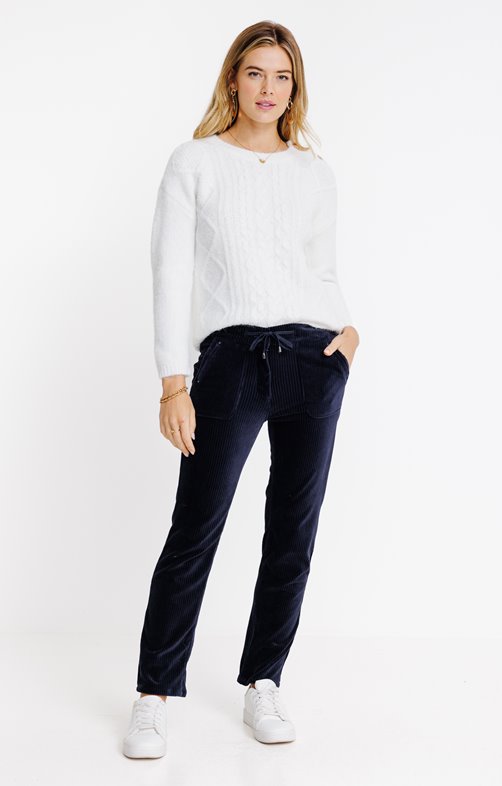Pantalon coupe jogging en velours côtelé