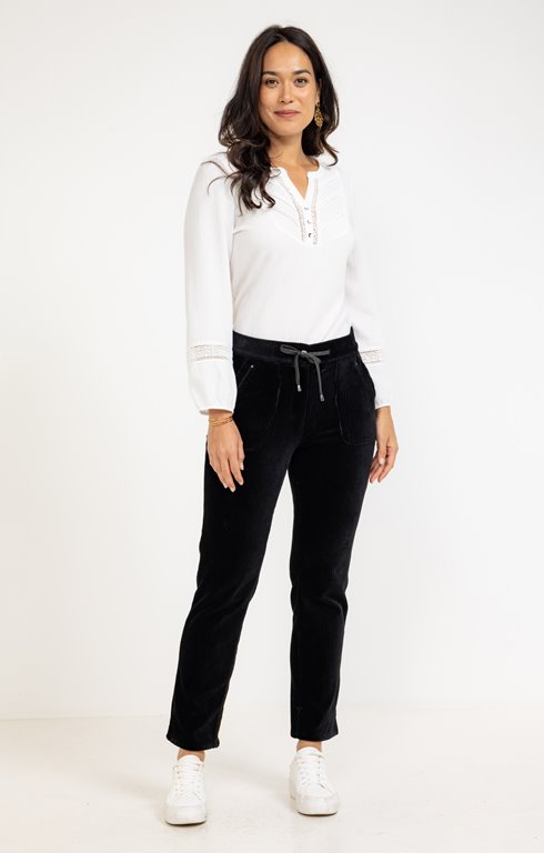 Pantalon coupe jogging en velours côtelé