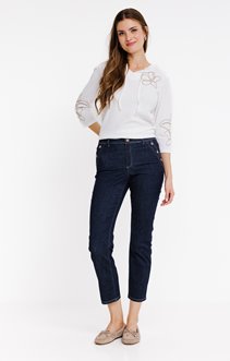 Pantalon à pont en jean coupe droite