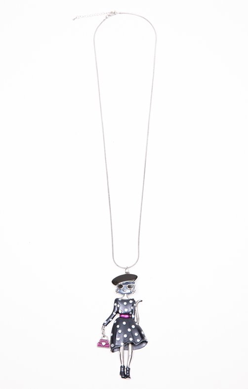 Sautoir pendentif chat