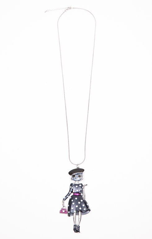 Sautoir pendentif chat