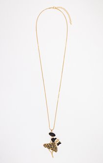Sautoir pendentif léopard