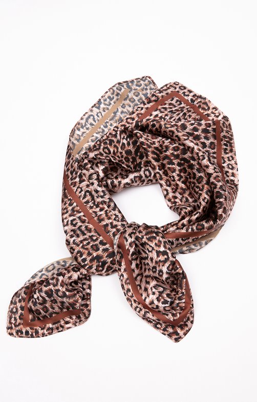 Petit foulard carré léopard