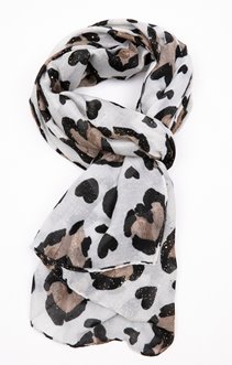 Grand foulard léger coeurs léopard