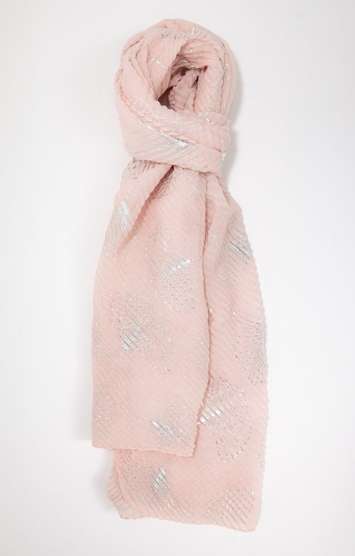 Grand foulard semi léger plissé