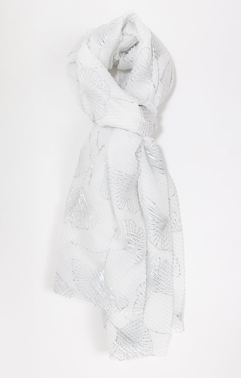 Grand foulard semi léger plissé