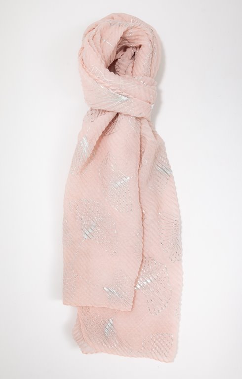 Grand foulard semi léger plissé