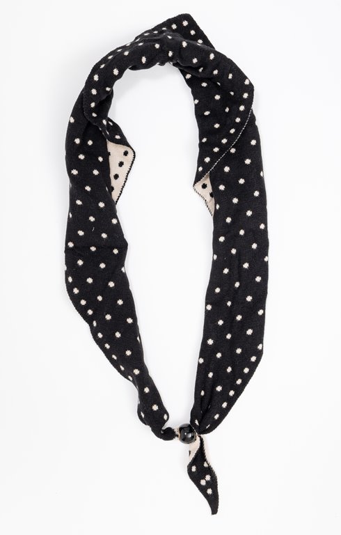 Foulard triangle à pois réversible