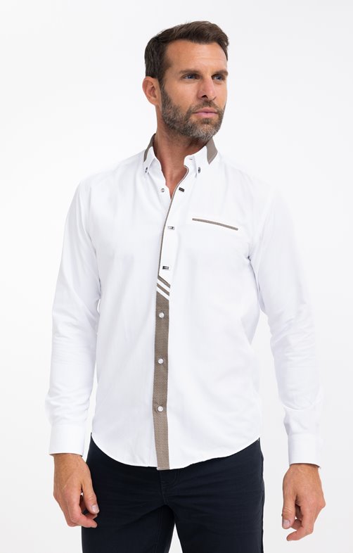 Chemise Pablo Uni Cross Beige Studio