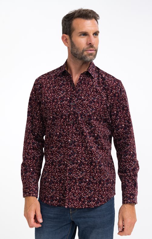 Chemise manches longues Robino Bordeaux