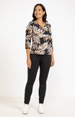 Tee-shirt col V avec pipping 