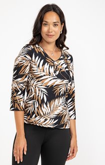 Tee-shirt col V avec pipping 