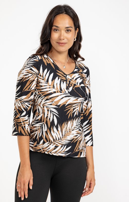Tee-shirt col V avec pipping 