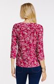 Tee-shirt col mao imprimé feuillage