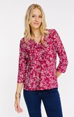 Tee-shirt col mao imprimé feuillage
