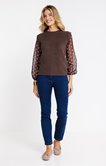 Tee-shirt 2-en-1 manches imprimées pois