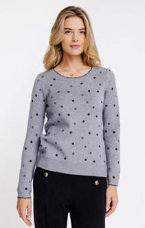 Pull à pois contrastés
