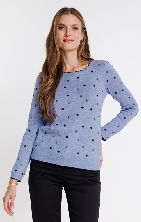 Pull à pois contrastés