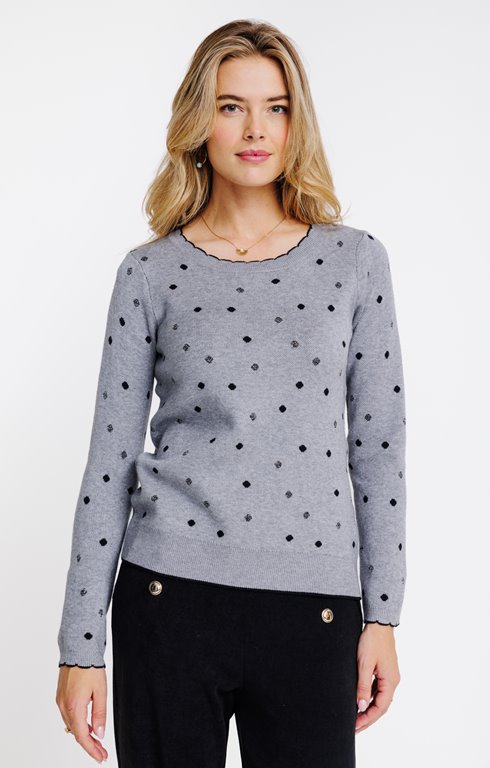 Pull à pois contrastés