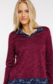 Tee-shirt 2-en-1 col chemise
