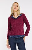 Tee-shirt 2-en-1 col chemise